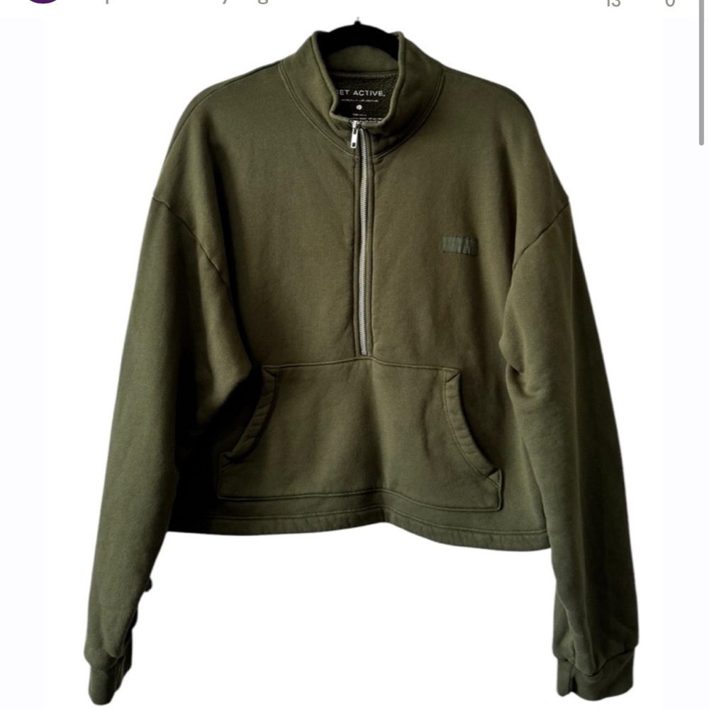SET Active Olive Green Half-Zip Sweatshirt